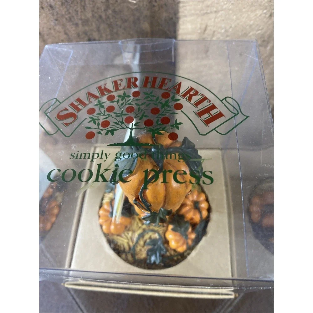 Vintage 1997 Shaker Hearth Pumpkin Patch‎ Cookie Press New In Box Halloween Fall
